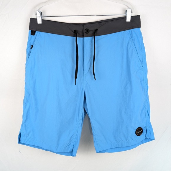 Grundens Mens Board Shorts 34 Blue Hybrid Swim Trunks Fishing Quick Dry Outdoor - Picture 1 of 8